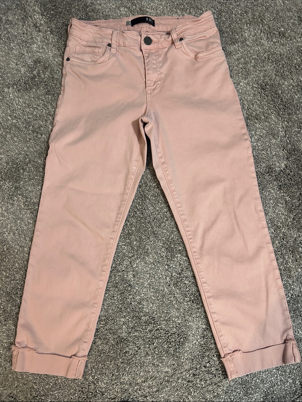 Kut from the Kloth Blush Pink Cropped Straight Jeans